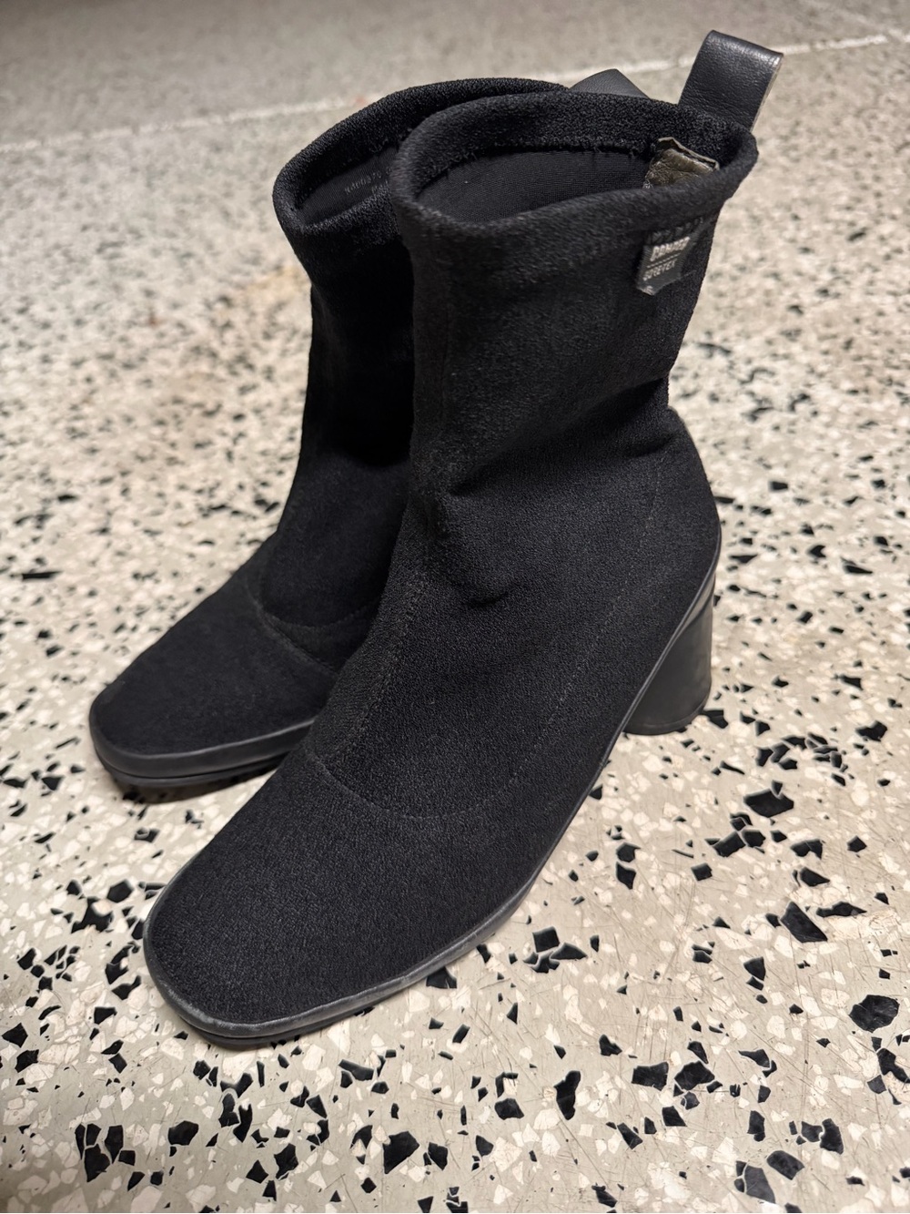 Camper Gore Tex Black Mid-Heel Ankle Boots